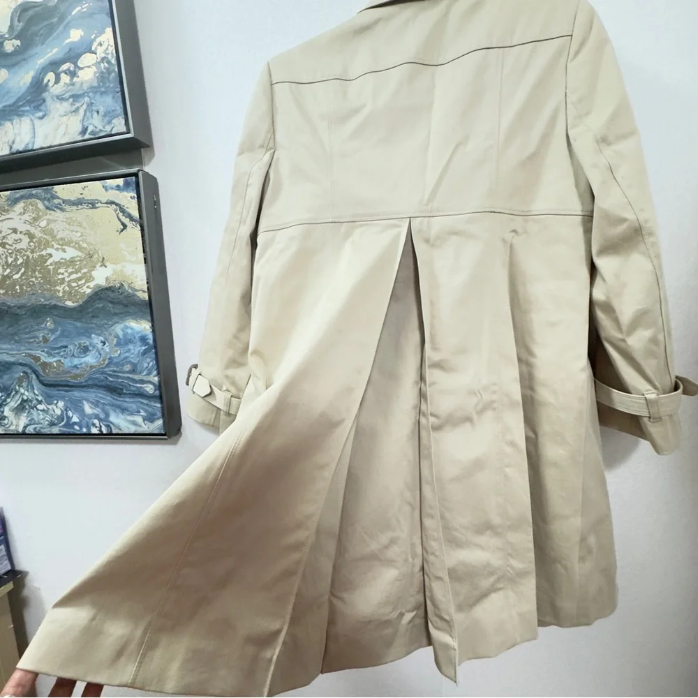 Burberry London Classic Beige Trench Coat Women US 8 Double Breasted - Picture 10 of 14